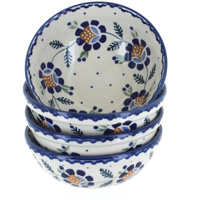 Blue Rose Polish Pottery M089 Manufaktura Dessert Bowl Set
