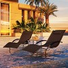 3-Piece Rocking Chaise Lounge Set with Side Table, Adjustable Headrests, Portable Outdoor Folding Recliner for Lawn, 300lb Capacity for Pool, Beach - 2 of 4