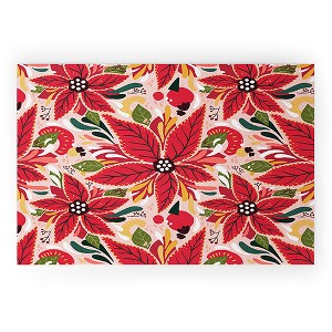 Avenie Abstract Floral Poinsettia Red Welcome Mat - Society6 - 1 of 3