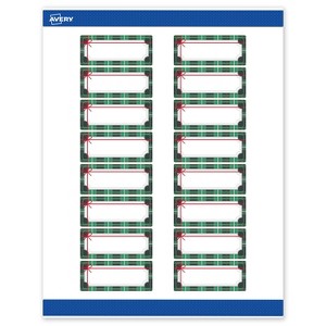 Avery Labels, 1" x 2-5/8", Silver-Green Plaid, Matte, 160ct - 1 of 4