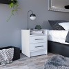 GlasFlength Nightstands Modern Two Drawer Bedside Table with Metal Handles Simple Design for Bedroom Storage, White, 15.7"*14.7"*19.9" - 3 of 4