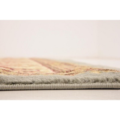 Elegant Floral Light Blue Synthetic Square Rug, 6' x 6'