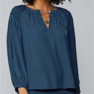 Women's Long Sleeve Split Neck With Button Blouse - current air - 1 of 2