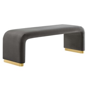 Modway Koda Performance Velvet Waterfall Long Bench - 1 of 4