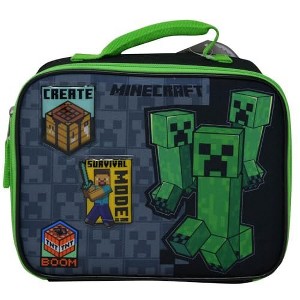 Bioworld Minecraft Insulated Lunch Bag – Kids Bento Box Tote with Handle – Portable Food Cooler for School & Travel – Official Minecraft Gear - 1 of 1