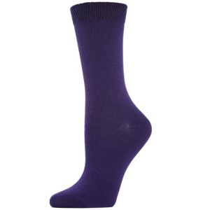 Memoi Women's Flat-Knit Bamboo Blend Crew Socks - 1 of 3