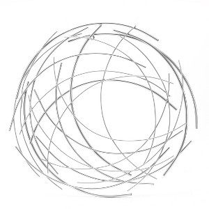 LuxenHome Silver Metal Abstract Swirl Round Wall Art Decor - 1 of 4