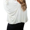Women's Blouse With Fringes On The Neckline - Plus - Adriana Contreras - 2 of 4