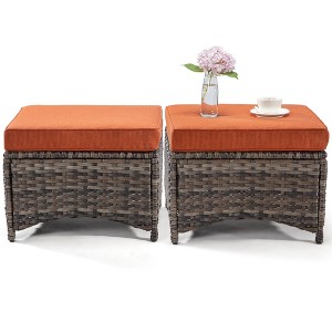 UPTIOT Metal Outdoor Ottoman with Cushion - 1 of 4