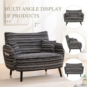 MOONMISS 47” Couch Small with Throw Pillow, Modern Loveseats with Storage Pockets, Mini Loveseat for Bedroom Small Space Living Room - 1 of 4