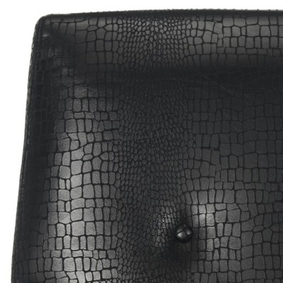 Mira Black Faux Leather Transitional Accent Chair