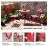 23.6" Round 2 Person Long Patio Dining Set Red - 2 of 4