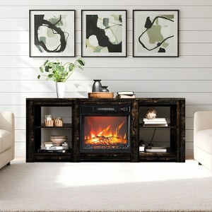 Karl Home TV Stands & Entertainment Centers  For Tvs Up To 70'' Farmhouse with 18'' Fireplace - 1 of 4