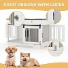 47" Dog Furniture Crate, Large Furniture Style Dog Crate w/ 2 Storage Draws & Removable Divider & Triple Door Design for Large/Medium/Small Dogs - 2 of 4