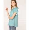INSPIRE CHIC Women's Tulip Sleeve Choker Neck Plaid Blouse - 4 of 4
