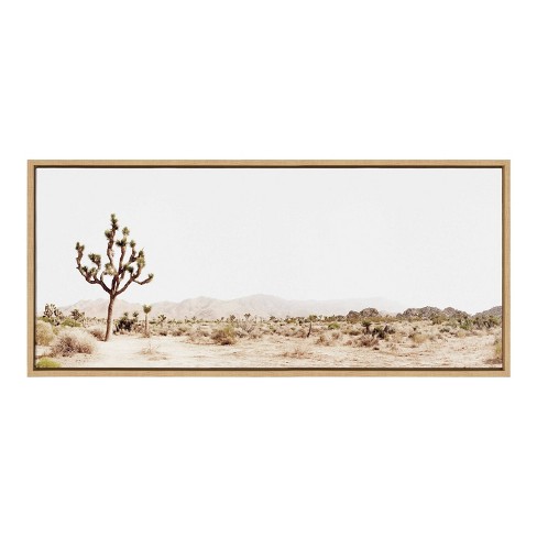 23 x 33 Sylvie Sunrise Cactus Framed Canvas by Amy Peterson Natural -  Kate & Laurel All Things Decor