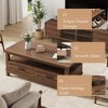 Farmhouse Coffee Table, Rectangle for Living Room, Center Table with 2 Drawers, Open Storage Shelf - 4 of 4