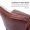 Sapphtopaz 2PCS Retro Bar Stools with Leather Upholstered Wooden Counter Height Bar Stools with Curved Button Backrest for Kitchen Island - 3 of 4