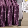 Plazatex Eiffel Tower Embossed Decorative Super Soft Throw Blanket for Sleep/Decor 2 Pack 50" x 60" Plum - 3 of 4