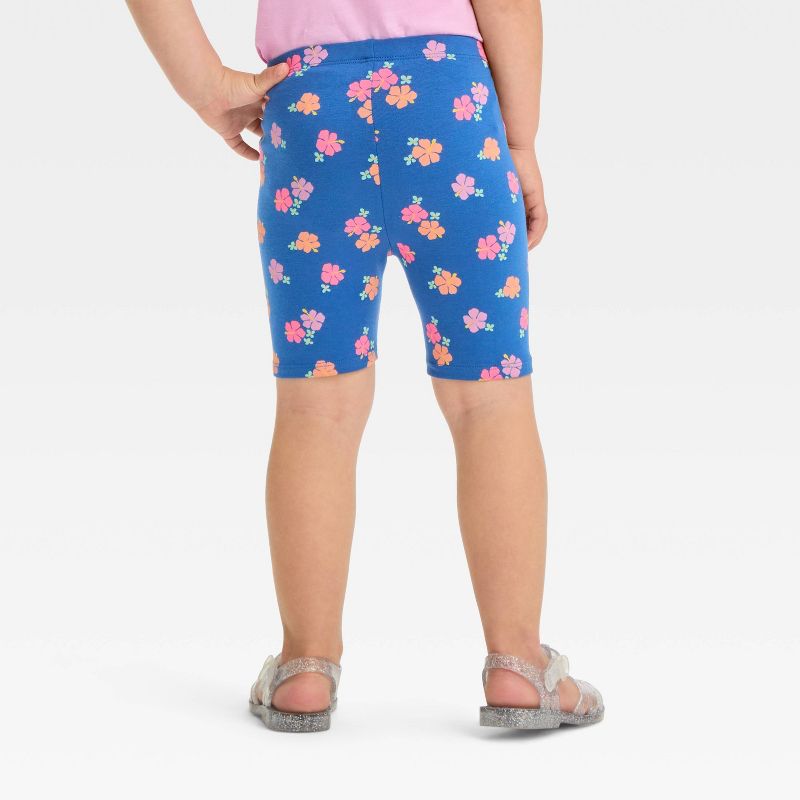 Toddler Girls' Hibiscus Shorts - Cat & Jack™ Blue, 3 of 5