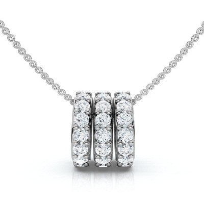 Pompeii3 1/2Ct Bernarda Diamond Pendant 14k Gold Women's Necklace Lab Created EF/VS