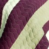 Slickblue 3 PC Handmade Full/Queen Quilt Set, Reversible Vermicelli Quilted, Horizontal Stripes, 37 Color Options - 3 of 4