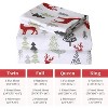 Soft Cotton Bed Sheets Set, 16in Deep Pocket Winter Warm Fitted Sheets+Flat Sheet+2 Pillowcases, Christmas Tree and Reindeer - 2 of 4