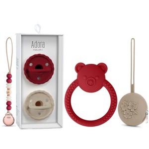 La'dore Baby Silicone Pacifiers, Pacifier Clip, Pacifier Case & Bear Teether Gift Set – Newborn Baby Essentials for Babies & Toddlers, BPA-Free - 1 of 4