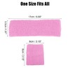 Unique Bargains Stretchy Cotton Blend Sweat Absorbing Sport Headband Wristband Pink 3 pcs - image 4 of 4