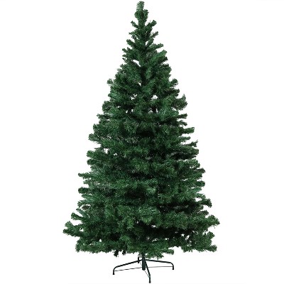 Sunnydaze Indoor Artificial Unlit Canadian Pine Full Christmas Holiday Tree with Metal Stand and Hinged Branches - 7' - Green