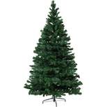 Sunnydaze Indoor Artificial Unlit Canadian Pine Full Christmas Tree with Metal Stand and Hinged Branches - Green