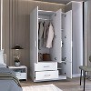 71" High Armoire Wardrove Closet with 2 Drawers, Four Doors , Three Cabinet , Six Shelves and Hanging Rod, Bedroom Clothes Storage Cabinet Organizer - 4 of 4