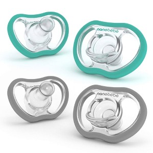 nanobebe Flexy Active Silicone Pacifier 4 Months+ - 4pk - 1 of 4