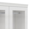 Keloyid White Wood 31.5 in. Armoire with 2 Drawers and 2 Glass Doors - 4 of 4