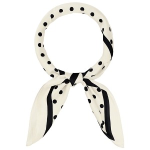 Elerevyo Women Polka Dots Large Vintage Satin Square Neckerchief Head Wrap Bandanas 35.4" X 35.4" - 1 of 4