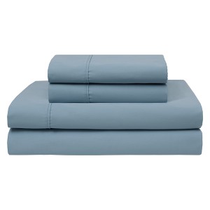 Wrinkle Free 420 Thread Count Cotton Sheet Set (King) Iced Aqua - Elite Home Products, Iced Blue