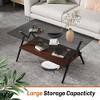 HDZNVF Rectangle Coffee Table With Tempered Glass Top And Brown Mdf Shelf, Modern Table For Living Room, Gray Glass - 2 of 4
