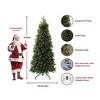 King Of Christmas Artificial Slim Christmas Tree Unlit, Royal Fir Skinny Xmas Tree with Metal Stand, Green - 2 of 4