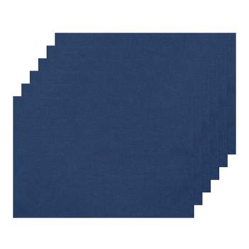 6 Pcs 13 Round Glittered Faux Leather Placemats Navy Blue