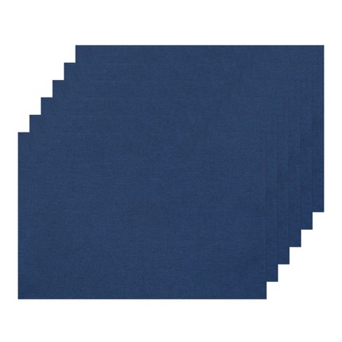 Juvale Set of 6 Blue Faux Leather Placemats for Dining Table Decor and Accessories, 17.75 x 11.75 in