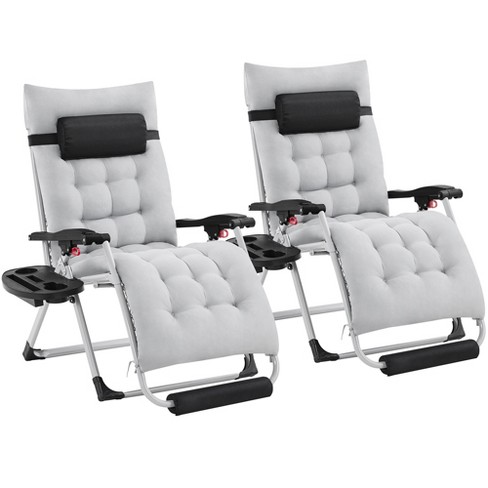 Yaheetech 2pcs 29in Zero Gravity Recliner with Headrest Cupholder/ Footrest - image 1 of 4