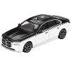 BMW i7 xDrive60 Dravit Alpine White and Black Sapphire Limited Edition 1/64 Diecast Model Car by Mini GT - 2 of 4
