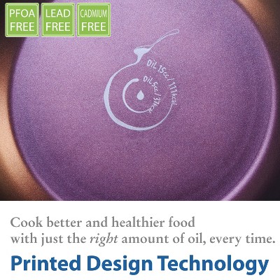 TECHEF 12" Purple Nonstick Aluminum Wok with Lid