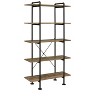 TOAOTBNBO 5 Tier Industrial Bookcase, Open Bookshelves with Storage Cabinet, Wood and Metal Book Shelf for Bedroom, Black - 3 of 4