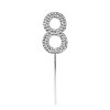 O'Creme Rhinestone Silver-Colored Number-8 Cake Topper 1-1/2 Inch - image 2 of 2