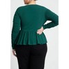 ELOQUII Shirred Peplum Top - 3 of 4