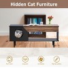 Hidden Cat Litter Box Enclosure Kitty Litter Box Furniture with Storage Drawer - 4 of 4