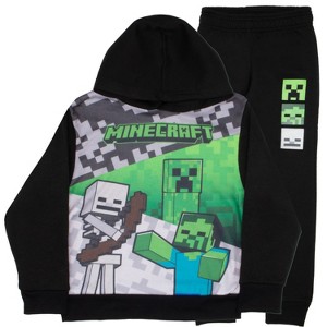 Minecraft Boys Fleece Hoodie and Jogger Pants 2-Piece Set - Black, 8 - 1 of 4