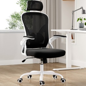 QingMoon Ergonomic Office Chair, Modern Desk Chair, Mesh Computer Chair with Headrest and Adjustable Lumbar Support for Home Office - 1 of 4