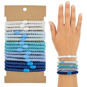 Wrapables Braided Elastic Hair Ties for Women, No Damage Hairbands for Thick Ponytails (15pcs) - 1 of 4